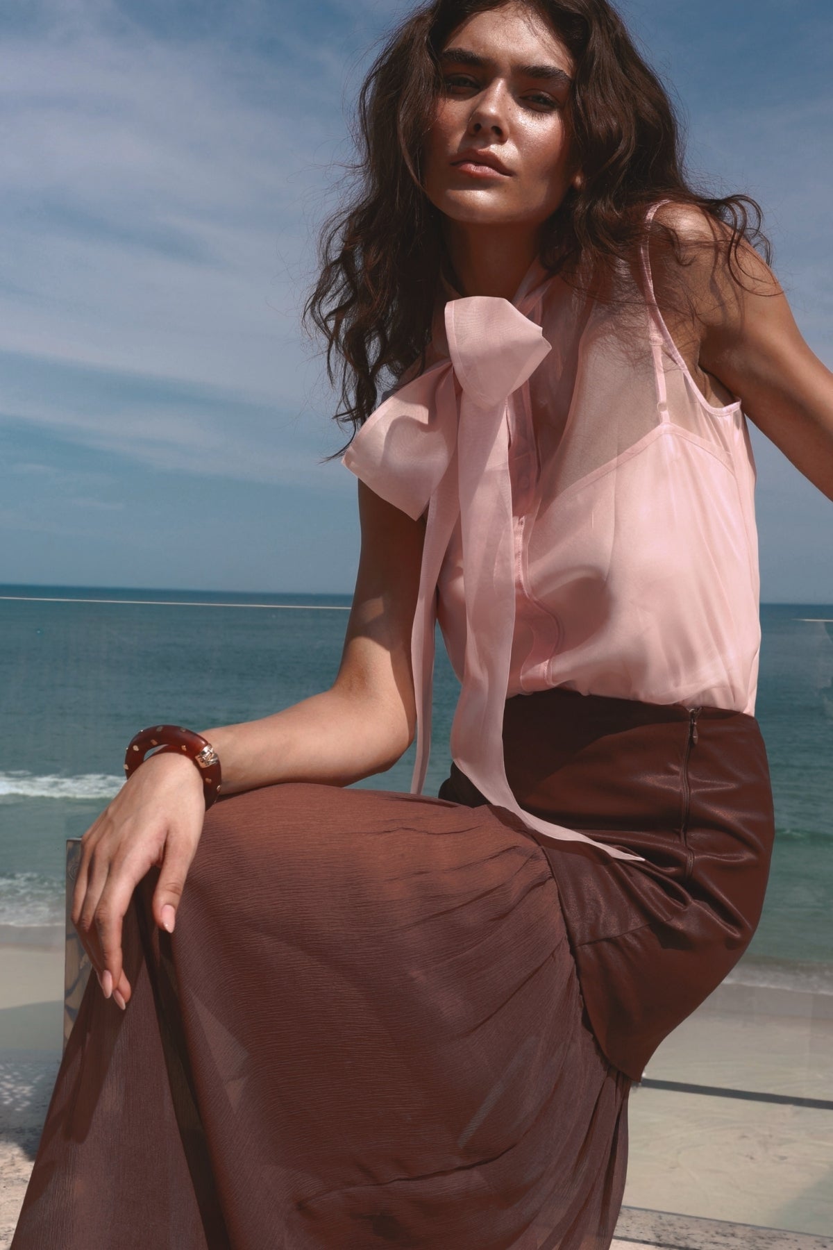 SAIA MIDI CHIFFON DE SEDA