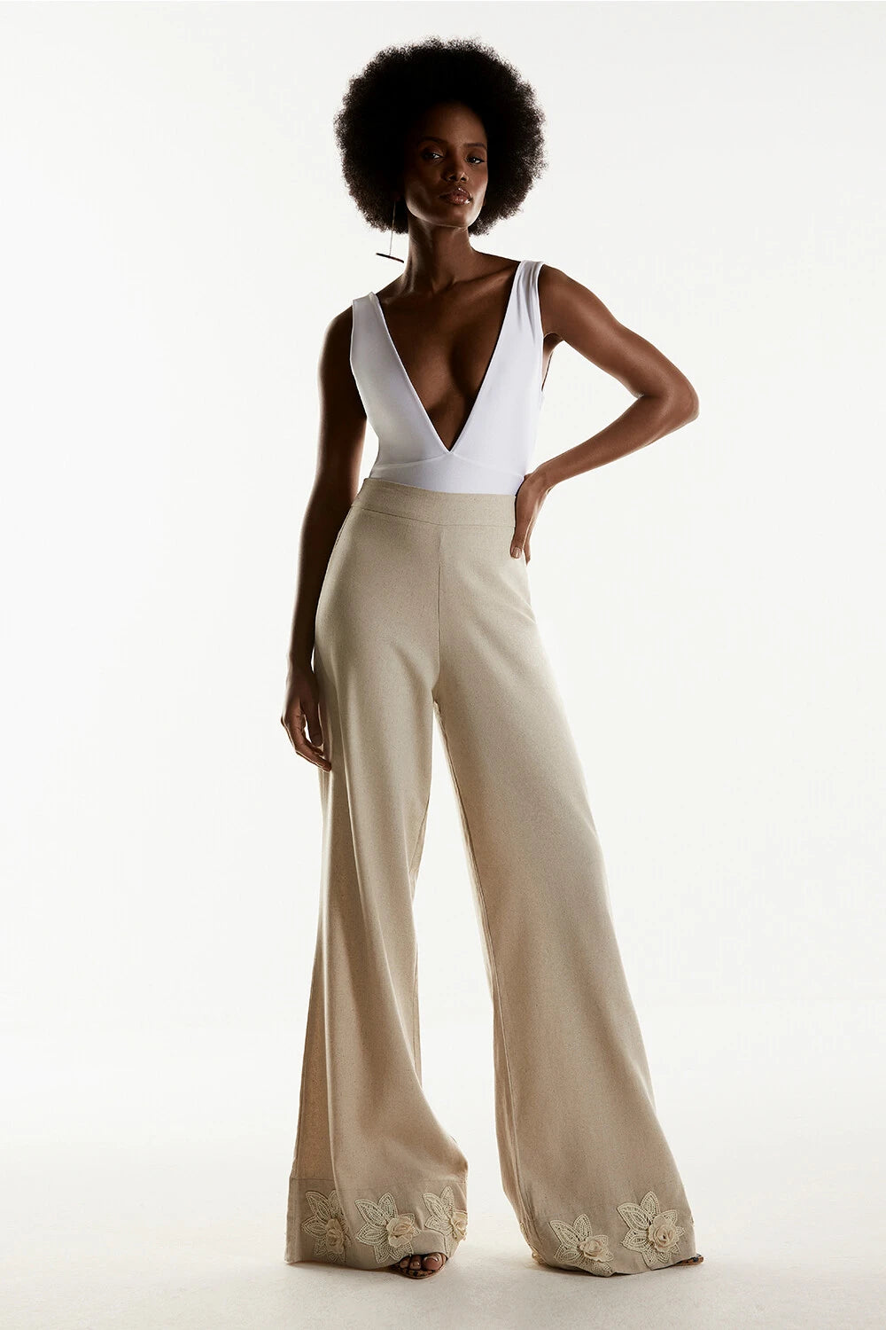 CALÇA PANTALONA -  BEGE