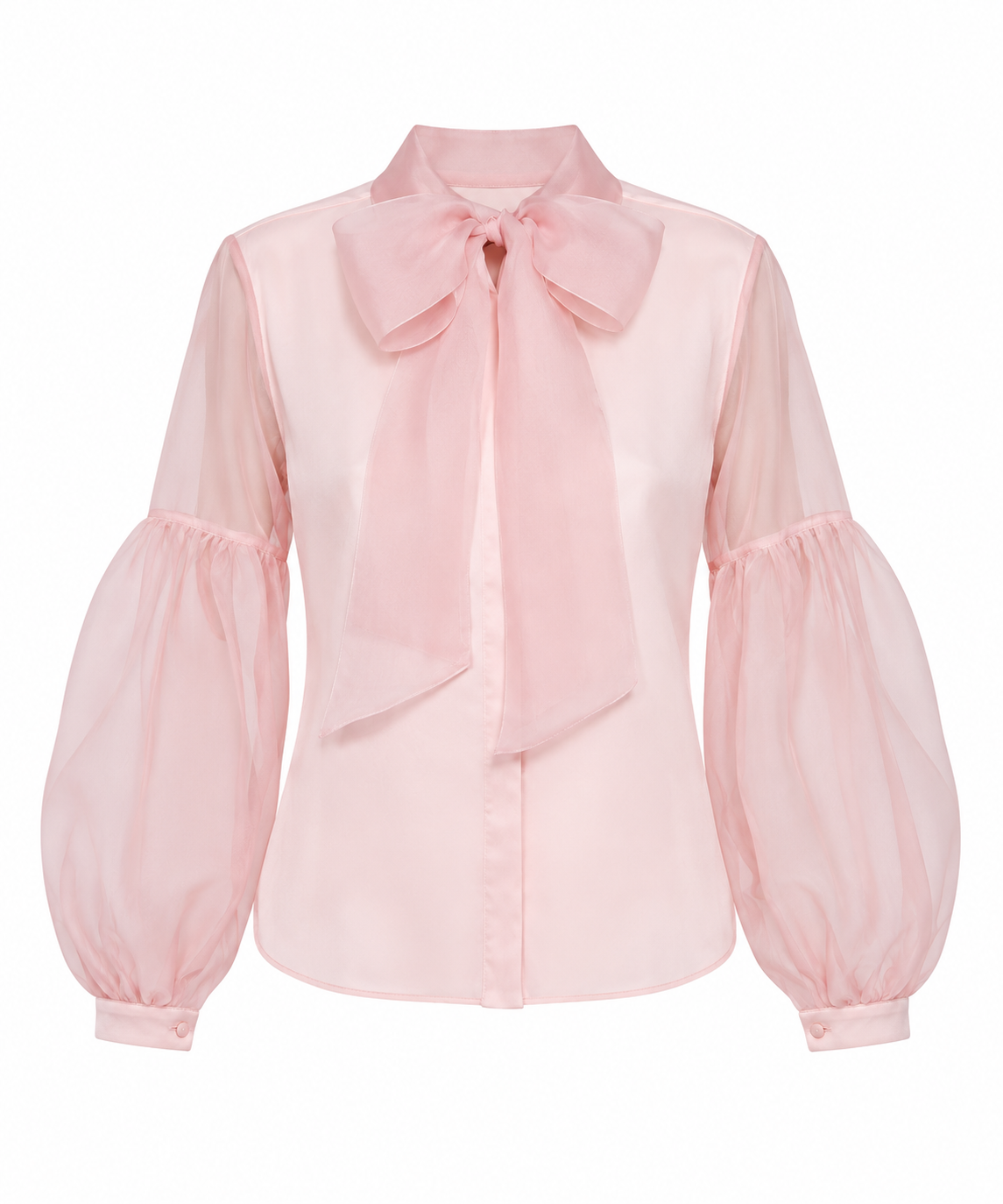 CAMISA MANGA LONGA LAÇO ORGANZA DE SEDA