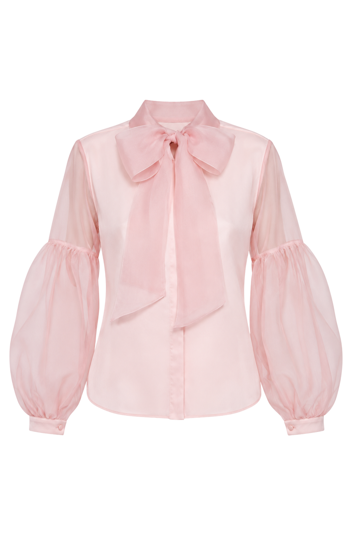 CAMISA MANGA LONGA LAÇO ORGANZA DE SEDA