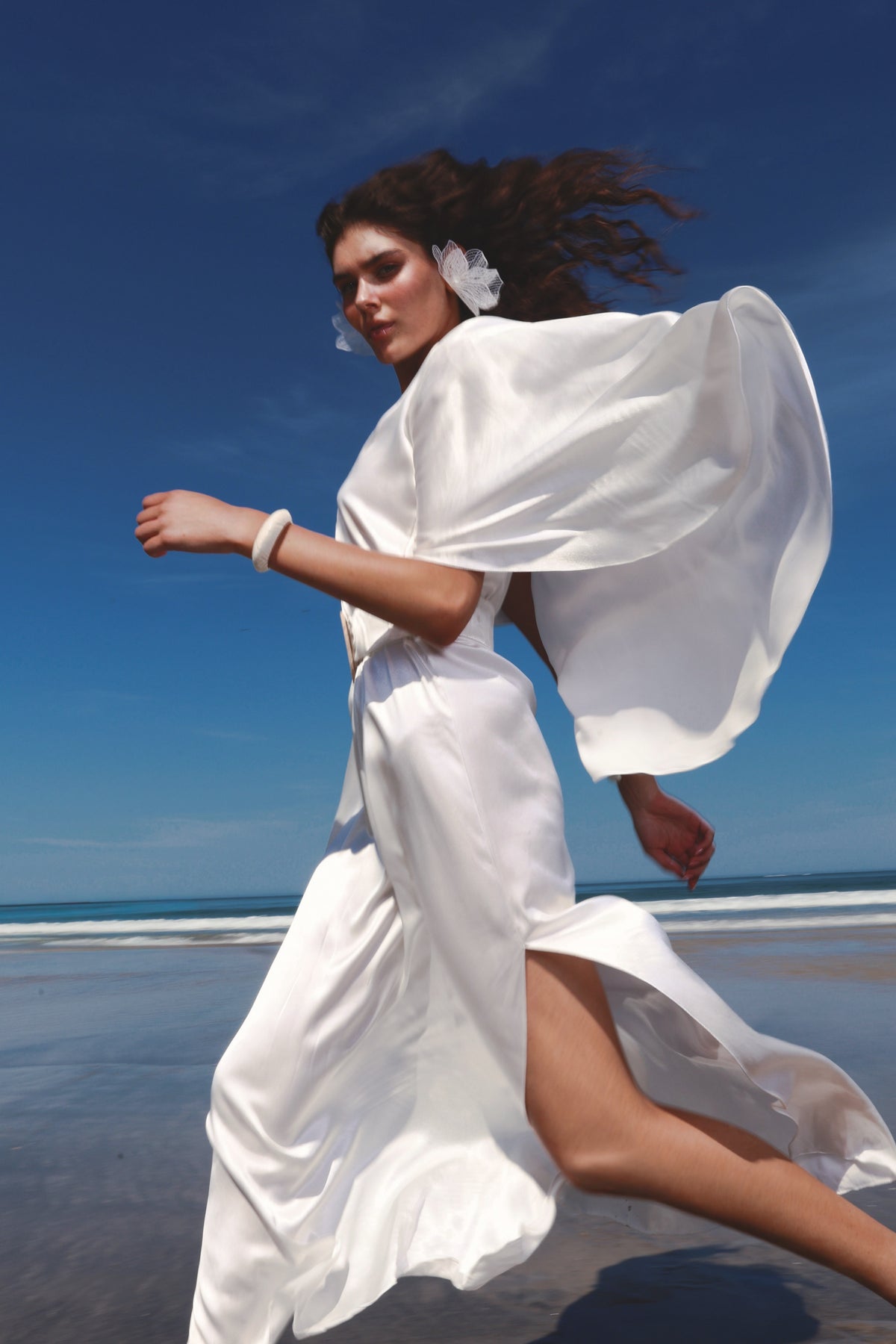 VESTIDO LONGO CETIM CAPA OFF